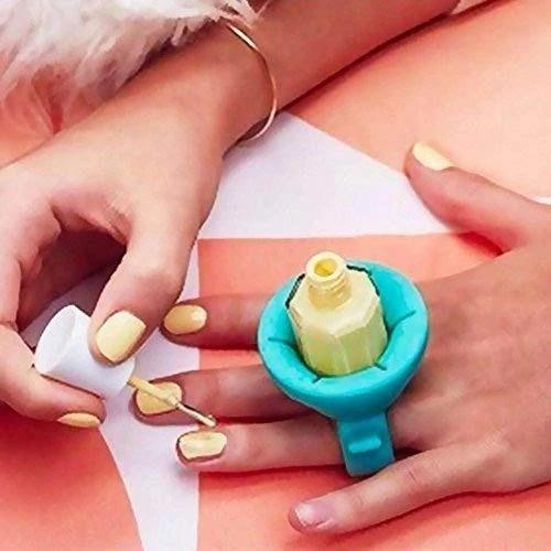 Nail polish holder ring with stand, close-up view Nail polish holder ring with stand, close-up view
